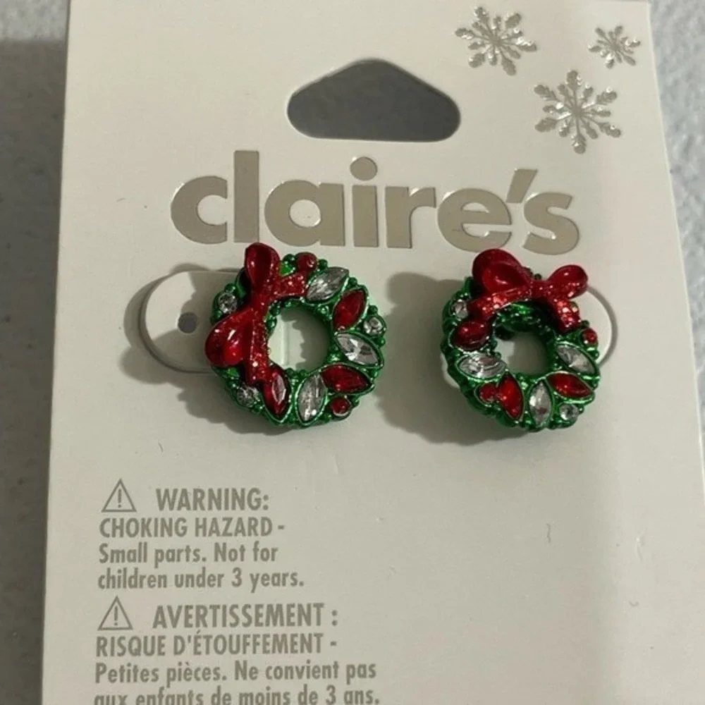 NWT‎ Set of Claire's Holiday Earrings & Hair Accessories